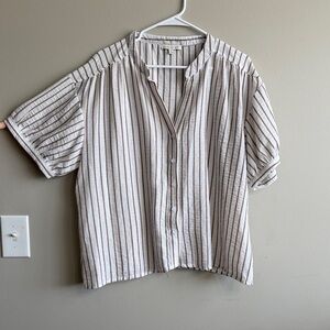 Striped Button-Up Women’s Top